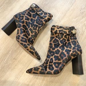 Sole Society Leopard Print Cow Hair Booties